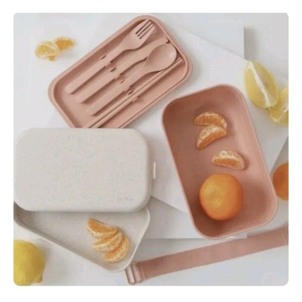 OUR PLACE Lunchbox/ Bento Box Rose Gold Set Chopsticks, Utensil Set BPA Free